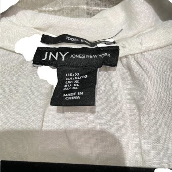 Women's White Button-Up Long-Sleeve Lightweight Linen Beachy Shirt XL 100% - Picture 4 of 4